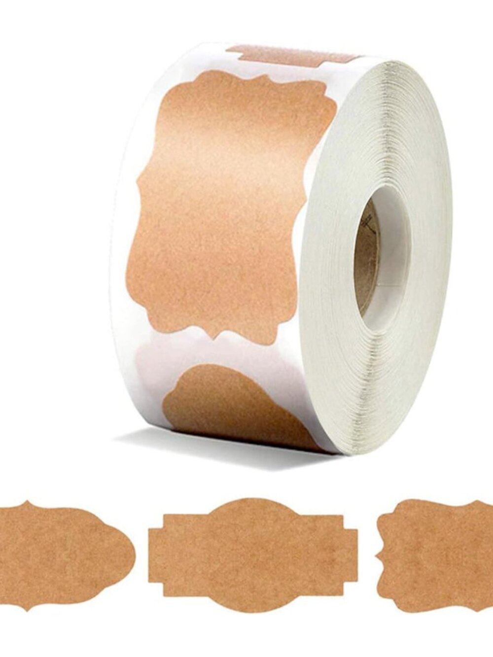 300 Kraft Jar Labels, Writable Self-Adhesive Stickers for Gifts and Crafts
